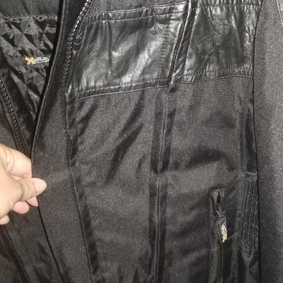 Leather/fabric MOTO jacket w/removable liner - Picture 5 of 8